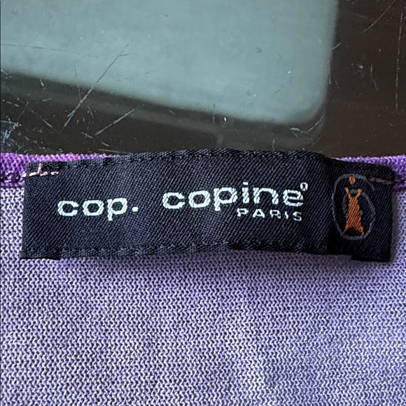 Cop.Copine Purple Leaf Long Sleeve Mesh Top - - Picture 7 of 10